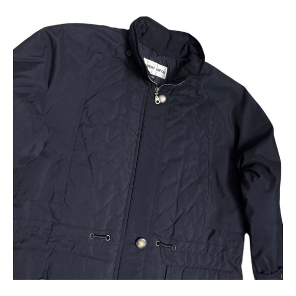 ALBERT NIPON Vintage 90s Luxury Designer Black Quilted Winter Coat Womens Large - Picture 3 of 6